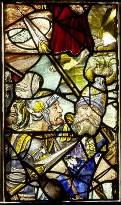 Vitrail remployé dans l’église Saint-Pierre de Chartres - n° 31 - Soldats